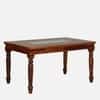 Rangrez Sheesham Wood 6 Seater Dining Set in Honey Oak Finish with Cushioned Chairs