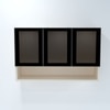 Aluminium Black Profile 3 Tinted Glass Handless Shutter  In Highland Pine Finish