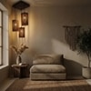 Hexa Brown Solid Wood Cluster Hanging Light
