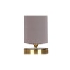 Toro Grey cotton table lamp with Gold wood base