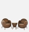 Melbourne Wicker Table And Chair Set In Brown Dual Tone Finish