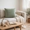 Cairo Pistachio Green Cotton Knitted Decorative Cushion Cover 16 x 16 Inches