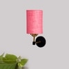 Devansh Metal Electric Wall Light in Black Colour with Pink Shade Count of 1 Light