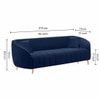 Nero Velvet 3 Seater Sofa in Navy Blue Colour