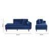 Mydril Velvet Chaise Launger in Navy Blue Colour