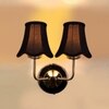 Devansh Dual Steel Metal  Wallmounted Lamp With Cotton Steel Metal  Shade