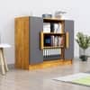 Hexa Engineered Wood Bookshelf in Giant Wood and Slate Grey Colour