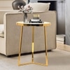Metalsmith Marble Side Table in Gold Finish