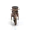Desert Art Metal Handpainted Cycle Pen Stand with Clock in Golden Finish
