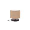 Durland Beige Natural Fiber Shade Table Lamp with Black Iron Base