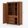 Claire Solid Sheesham Wood 2 Door Wardrobe In Rustic Finish