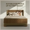 Heritage Cane Upholstered King Size Bed in Linen With Oak wood Frame