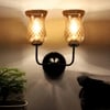 Devansh Metal Electric Wall Light in black Colour with Lavender Shade Count of 2 Lights