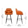 Doe Buck Luxury Faux Leather Counter Height Bar Stool in Tan Colour