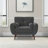 Faro Velvet 1 Seater Sofa in Dark Grey Colour