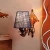 Devansh Metal Electric Wall Light in Antique Gold Colour with Blue Shade Count of 1 Light