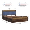 Yashvi Solid Wood King Size Side drawer Storage Bed In Provincial Teak Finish Blue 72x78 inch