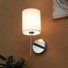 Eliante Cloth Shade Wall Lights Mild Steel & Glass Material Chrome & White Finish