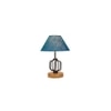 Wren Turquoise Jute Table lamp with Wood & Iron Base
