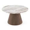 Sienne Round Solid Wood and Toronto Coffee Table in Bronzed Oak Finish