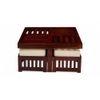 Palladio Sheesham Wood Accent Coffee Table Set With 4 Stools In Honey Finish