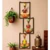 Desert Art Metal Handpainted Zig Zag Three Sardar Wall Hanging in Multicolour