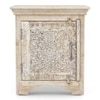 Anokhi Solid Wood Side Table in Rustic White Finish