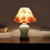 Devansh Conical Multi Cotton Shade Lamp With Wood & Mosaic Glass Base For Decoration/Office/Home/Gifting/Study For Decoration/Office/Home/Gifting/Study -(10X10X14.5) Inches -A