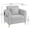 Daraco Velvet 1 Seater Sofa in Grey Color
