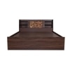 Timber Engineered Wood Queen  Size Bed With Box Storage (Walnut Finish)