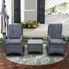 Carry Bird Wicker Patio Furniture Outdoor Balcony Chairs In Grey Colour