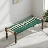 Hamilton Sheesham Wood Maachi Bench In Green & White Rope Canning
