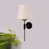 Devansh Metal Electric Wall Light in Black Colour with White Shade Count of 1 Light
