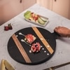 Ireka Home Stripe a Pose Wooden Serving Board with Enamel