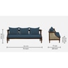 Arden 3+1+1 Seater Wooden Sofa in Blue Fabric