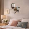 Devansh Metal Electric Wall Light in Gold Colour with White & Black Shade Count of 2 Lights