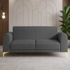 Veniza Velvet 2 Seater Sofa In Dark Grey Colour