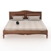 Owen Solid Wood Queen Size Non Storage Bed In Urban Teak Finish