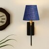 Devansh Metal Electric Wall Light in Black Colour with Blue Shade Count of 1 Light