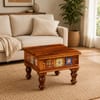 Rangrez Sheesham Wood Coffee Table in Honey Oak Finish