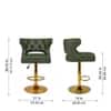 Doe Buck Verona Faux Leather Adjustable Bar Stool in Green Colour with Gold Base