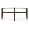 Cayman Glasstop Coffee Table without Storage in Danish Walnut Finish