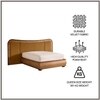 Elowen Softline Queen Size Bed in velvet With Oak wood Frame & Hydraulic Storage