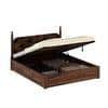 Rustic Sheesham Wood Queen Size Bed With Hydraulic Storage In Provincial Teak Finish
