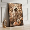 The Castle Decor Astronaut Floral Wall Art Framed Painting 20x30 Inch
