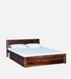 Monaco Solid Wood King Drawer Storage Bed In Honey Oak Finish