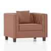 Windsor Premium 1 Seater Fabric Sofa in Mocha Mouse Velvet Colour