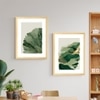 Abstract Face Green Leaf Set of 2 Framed Posters Boho Art 45x60 cm