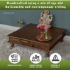 D'Dass Honeywood Mdf and Sheesham Wooden Pooja Chowki With Drawer