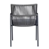 Crema Outdoor Table Set with 1 Table and 2 Chairs Gun Metal In Grey